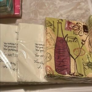 Purple and Green Wine-Themed Bar Napkins